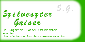 szilveszter gaiser business card